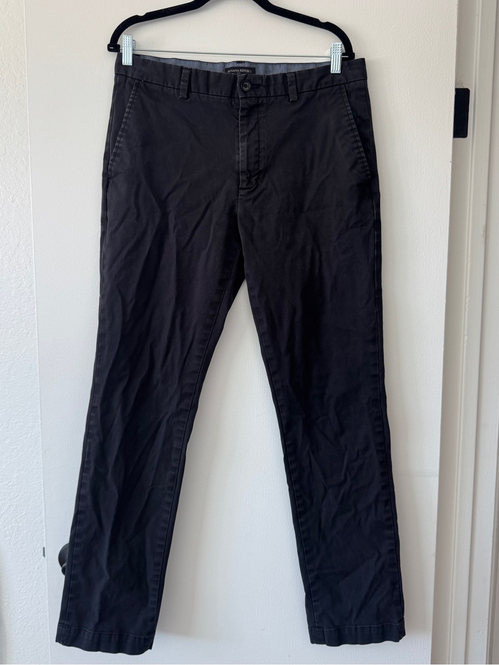 Banana Republic Aiden Chino Pants Black | Men’s 33x34 | Classic Stretch Casual